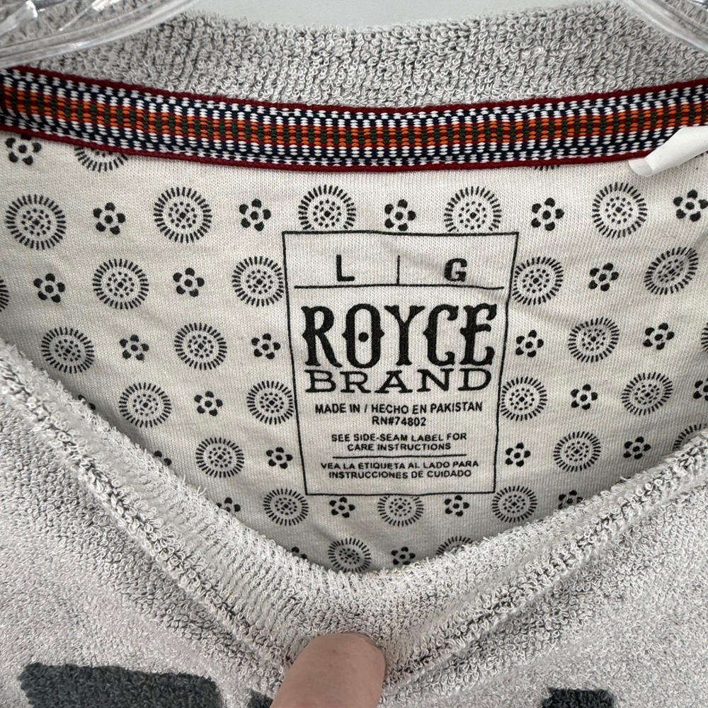 Royce Brand Womens Relax Graphic Terry Sweatshirt Heather Gray Long Sleeve L - Picture 3 of 7